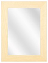 Spiegel met Brede Houten Lijst - Blank Ongelakt - 24 x 30 cm