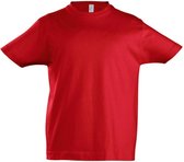 SOLS Kinder Unisex Imperial Zware Katoenen Korte Mouwen T-Shirt (Rood)