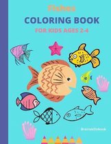 Fishes Coloring Book for Kids Ages 2-4