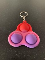 pop it fidget - sleutelhanger - rood paars roze - driehoekig - siliconen