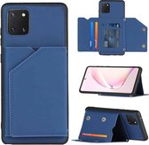 Voor Samsung Galaxy M60s & A81 Skin Feel PU + TPU + PC Achterkant Schokbestendig hoesje met kaartsleuven & houder & fotolijst (koningsblauw)