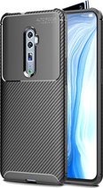 Voor Geschikt voor Xiaomi Redmi Note 8 Pro Carbon Fiber Texture Shockproof TPU Case (Zwart)