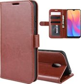 Voor xiaomi redmi 8a r64 textuur enkele vouw horizontale flip lederen case met houder & kaartsleuven & portemonnee (bruin)