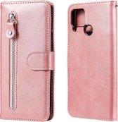 Voor OPPO Realme C15 / C12OPPO Realme C15 / C12 Mode Kalfs Textuur Rits Horizontale Flip Lederen Case met Houder & Kaartsleuven & Portemonnee (Rose Goud)