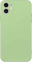 Rechte rand effen kleur TPU schokbestendig hoesje voor iPhone 12 (Matcha groen)