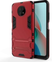 Voor Xiaomi Redmi Note 9 5G PC + TPU schokbestendige beschermhoes met houder (rood)