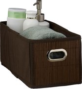 panier de rangement relaxdays bambou - panier de salle de bain - boîte de rangement en tissu - boîte de rangement tissu - panier marron