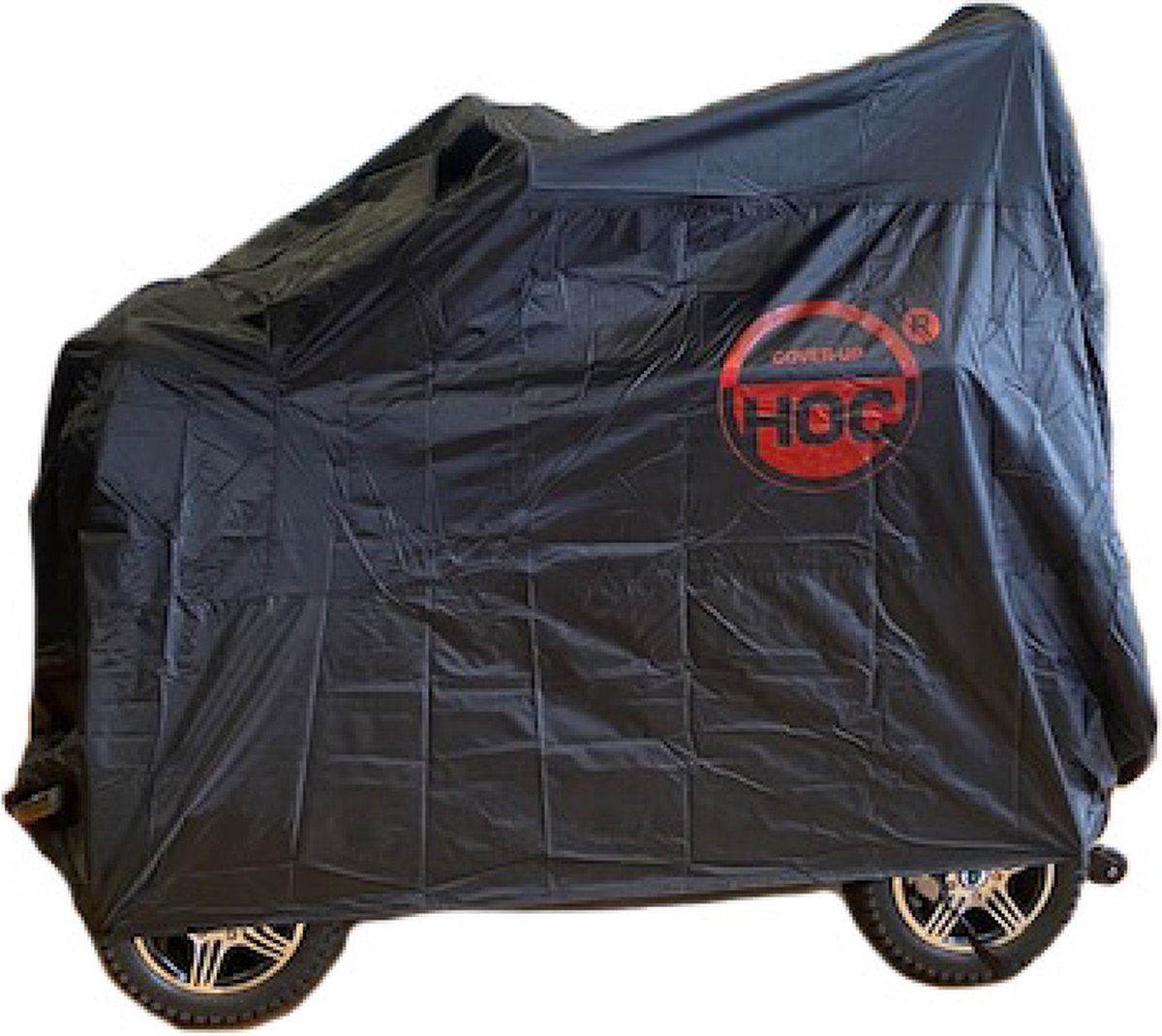 Goedkoopste CUHOC - waterdichte Scootmobiel Hoes Zwart - 140x66x117 - Red label met Trekkoord - Makkelijke Scootmobielhoes UNIVERSEEL