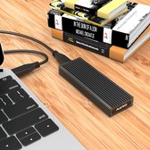 Maiwo K1687S Externe M.2 SATA SSD naar USB-C - SSD naar USB3.1 GEN2 - M-Key & B-Key ondersteuning - 6 Gbps SATAII - 10 Gbps - Zwart