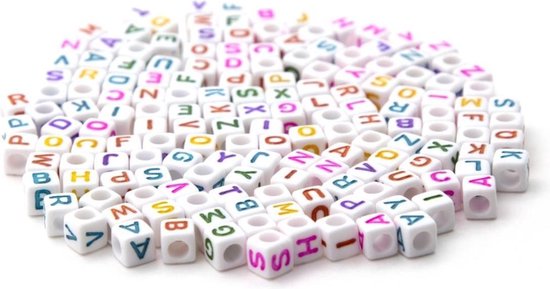 Lot De 160 Perles Lettres Artisanales Alphabet A à Z, Blanc Ou Multicolore, Pour Créations DIY