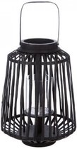 windlicht - lantaarn - rotan - zwart- hoogte  40 cm