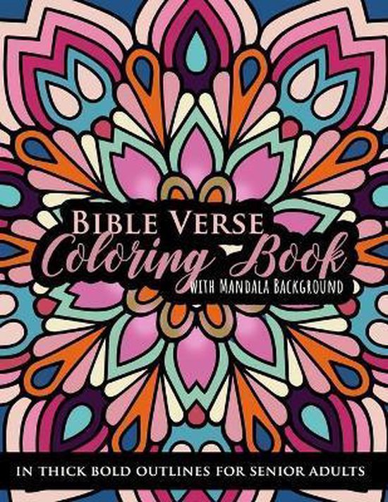 Bible Verse Coloring book with Mandala Background in Thick B ... - cover