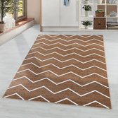 Laagpolig vloerkleed - Smoothly Weave Bruin Wit 160x230cm