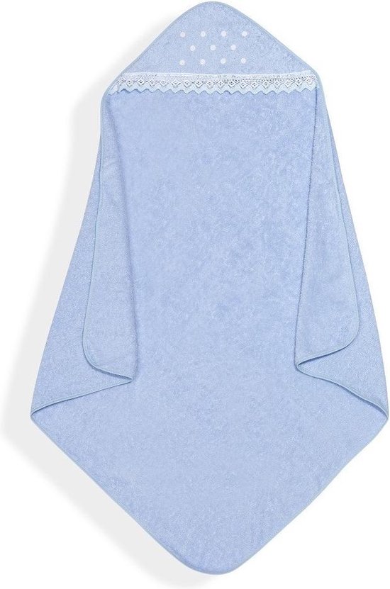 Interbaby Badcape Stippen Junior 100 Cm Katoen Blauw van Interbaby — afbeelding 2