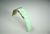 Horlogeband - Echt Leer - 20 mm - mintgroen - kroko print - gestikt