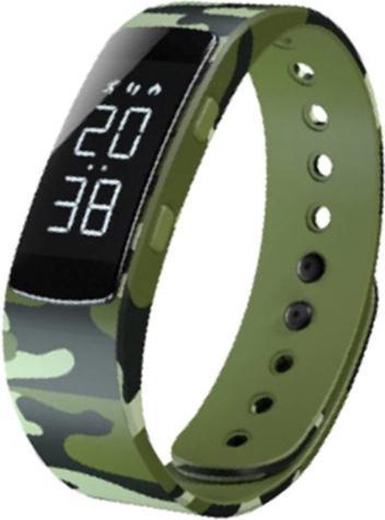 West Watches Model Jungle Activity Tracker Stappenteller Kinderen - Smartband - Sporthorloge Kids - Camouflage groen