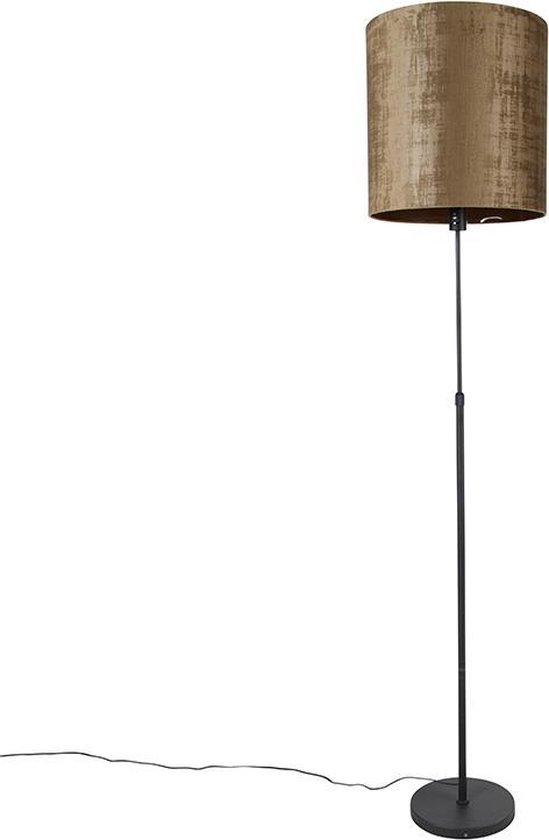 QAZQA parte - Moderne Vloerlamp | Staande Lamp met kap - 1 lichts - H 191 cm - Bruin - Woonkamer | Slaapkamer