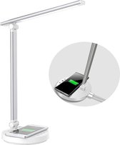 Fuegobird LED Bureaulamp – Bedrade – Draadloos Opladen Voor Telefoon – Dimbaar – Opvouwbaar – Smart Touch