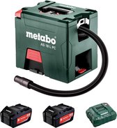 Metabo AS 18 L PC Li-Ion accu alleszuiger / bouwstofzuiger set (2x 5,2Ah accu) - L-Klasse - 7,5L