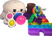 Ultrasativa® Fidget Toys Pakket 10 Stuks - Nieuwste TikTok Trend - Mood Octopus - Mood Knuffel - Boos/Blij Knuffel - Eekhoorn - Pop It Puzzel - Sojaboon - Snapperz - Simple Dimple - Mesh Marb
