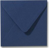 Cards & Crafts Luxe vierkante enveloppen - 50 stuks - 14x14 cm - Donkerblauw - 110 grams - 140x140 mm
