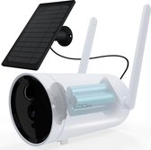 Looki® Draadloze Beveiligingscamera voor Buiten op batterijen - met Zonnepaneel & 32GB SD-kaart – IP66 – 10400 mAh - Terugspreekfunctie - Draadloos – Nachtmodus - IP Camera