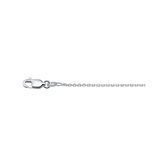 YO&NO - Ketting - Zilver - Anker - Gediamanteerd - 1.3mm - 42cm - Sieraden vrouw - Heren -  Gerhodineerd - 925 Zilver