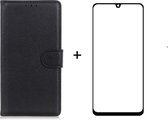 Samsung Galaxy A32 4G zwart agenda book case hoesje + full glas screenprotector