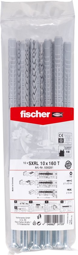 fischer-sxrl-10-x-160-t-constructie-kozijnpluggen-t40-verzonken