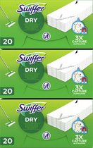 Nettoyant pour Swiffer - Lingettes sèches pour sols - Pack économique - 3x20 Recharges