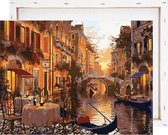 Venetië in schemering - Schilderen op nummer - Met frame - 40x50 cm