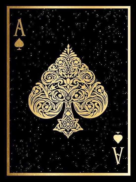 Exclusive Ace of spades Epoxy/resin Gloss art met glitters en steentjes