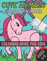 Cute Animals Color By Number Coloring Book for Kids Ages 4-8