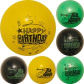 Army-Tank- Happy Birthday-Ballon-Latex-Set- 6 stuks