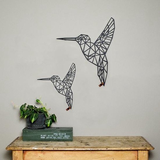 Fabryk Design | Set van 2 wanddecoraties Kolibrie