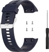 Luxe Siliconen Armband Geschikt Voor Garmin Forerunner 35/30/35J/30J Horloge Bandje - Sportband Armband Polsband Strap - Horloge Band - Watchband - Vervang Horlogeband - Donker Bla