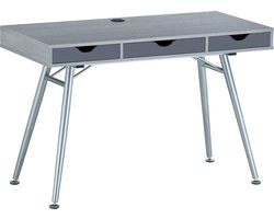 Piranha COLEY Retro Bureau – Zilvergrijs – Compact Computerbureau met Lades