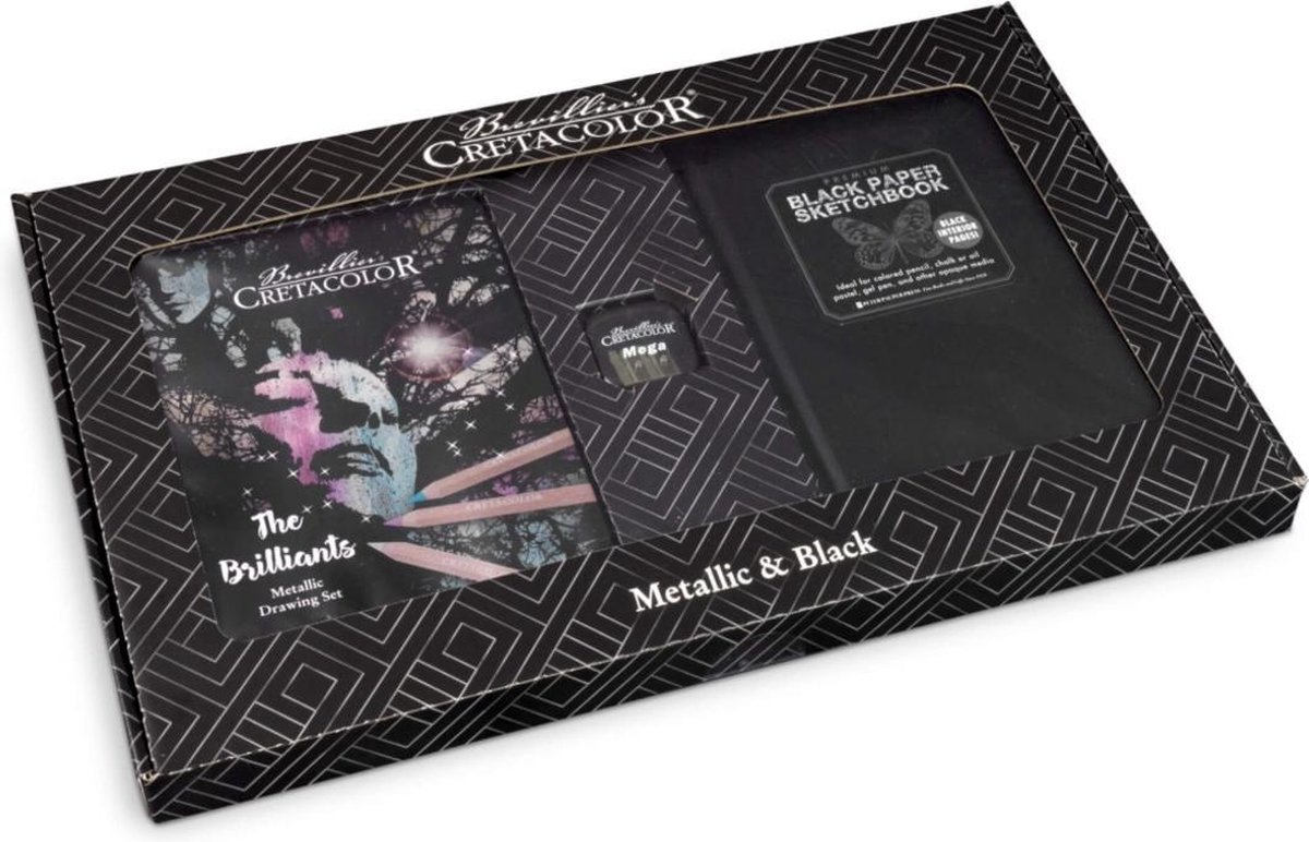 Cretacolor Mega Kleurpotloden Metallic & Black Set
