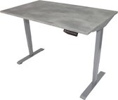 Zit-sta bureau 120x80 cm. – Elektrisch verstelbaar – 2-motorig + display – Frame: grijs – Blad: Betonlook