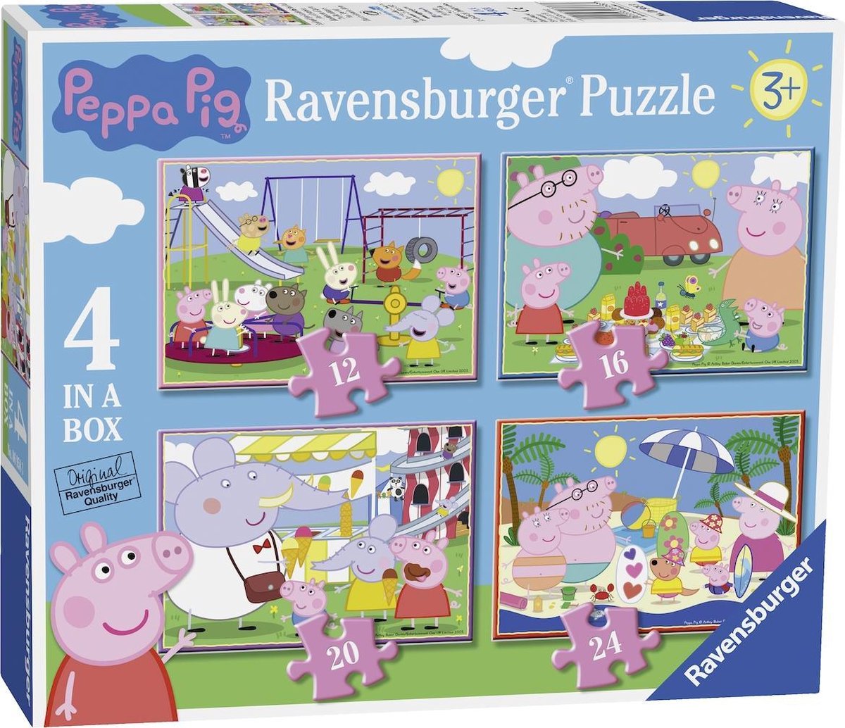 Ravensburger Peppa Pig 4in1box puzzel - 12+16+20+24 stukjes - kinderpuzzel — afbeelding 8