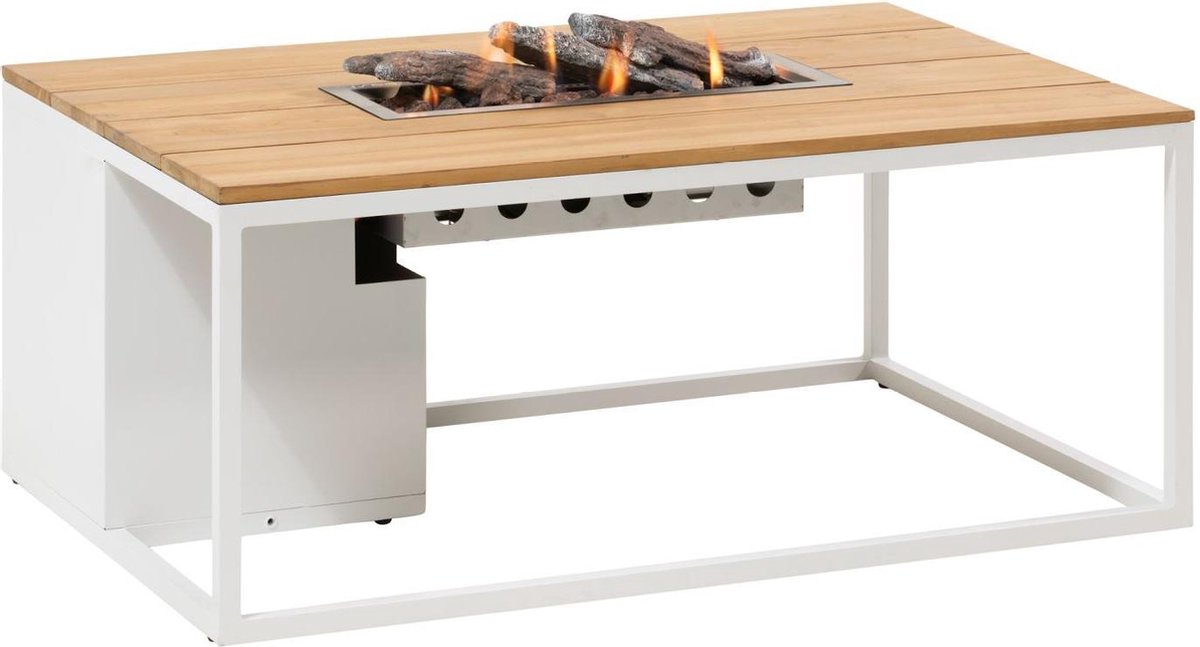 Cosi Cosiloft 120 - Table de feu - Blanc avec teck