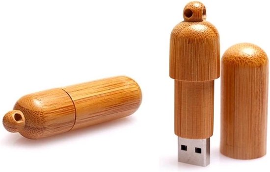 Hout pil capsule usb stick 32GB