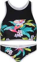 Jongedames bikini sport Retro- Tropical flowers - XS