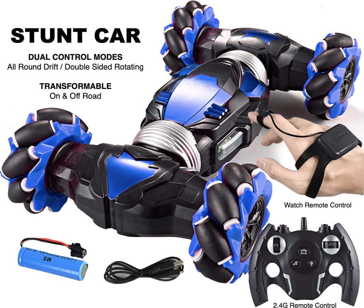 Opération gestuelle Rc Stunt Car pour enfants, 4 roues motrices