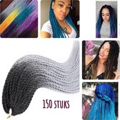 Twist Braids Hair Senegal Braiding vlechthaar BLACK SILVER Ombré