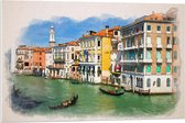 Forex - Schilderij van Huisjes aan het Water in Venetië - 90x60cm Foto op Forex