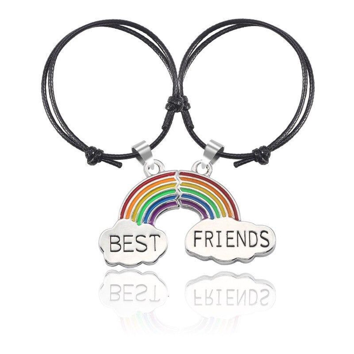 Kasey - Bracelet d'amitié - Bracelet BFF pour 2 - Best Friends - Zwart/ Wit