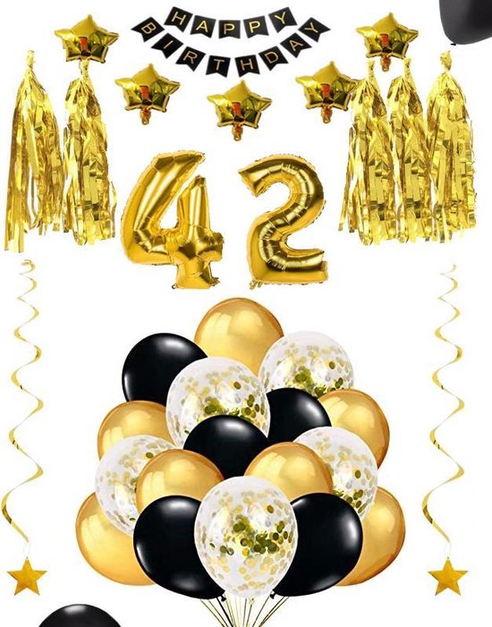 42 jaar verjaardag feest pakket Versiering Ballonnen voor feest 42 jaar.  Ballonnen... | bol.com