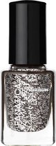 Cosmetica Fanatica - Premium Nagellak - Transparant met zwarte en zilver streepjes - flesje met 12 ml. inhoud - nummer 832