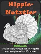 Hippie-Nutztier - Malbuch - 100 Tiere entwirft in einer Vielzahl von komplizierten Mustern